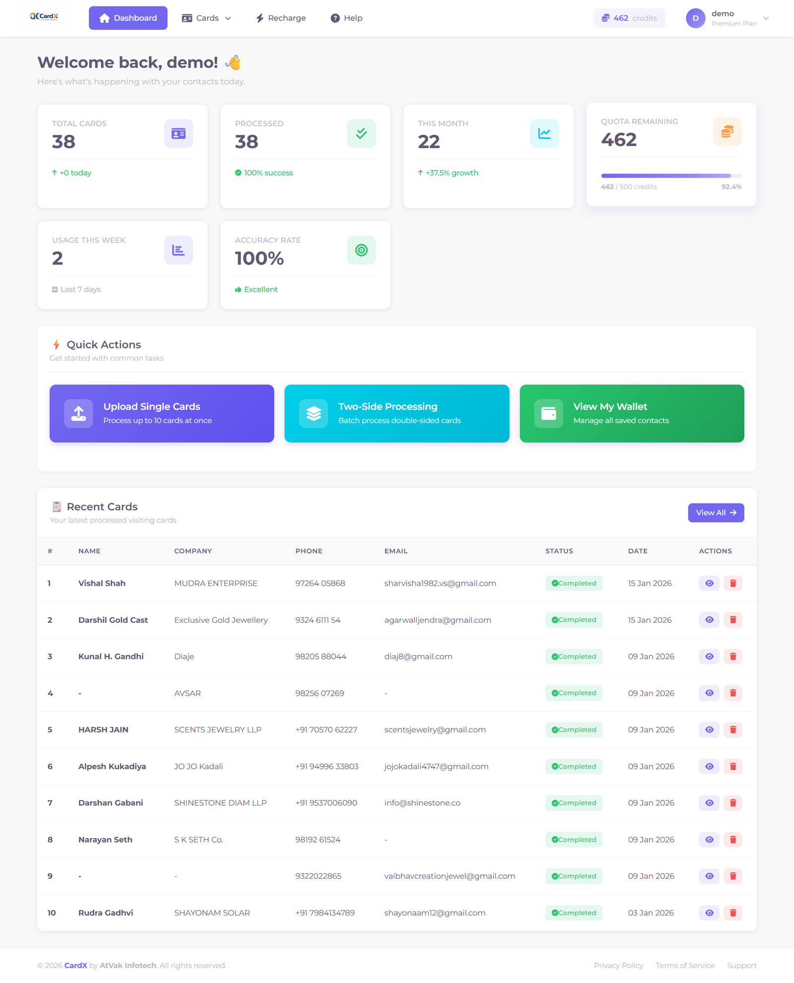 CardX Business Card Scanner Online - Digital Contact Digitizer